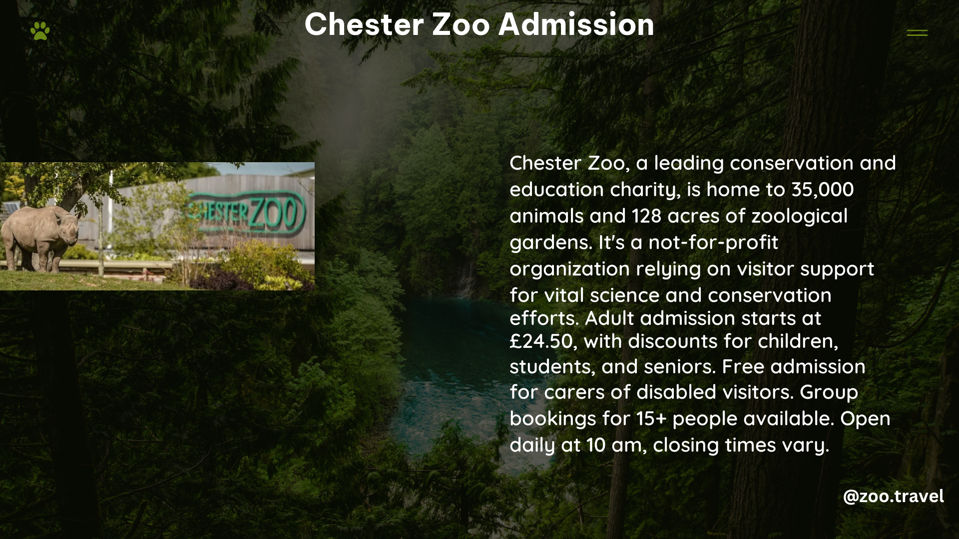 chester zoo admission