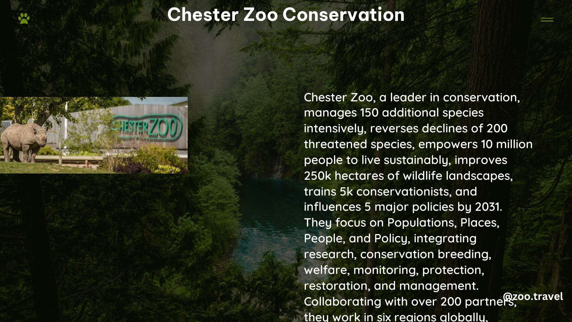 chester zoo conservation