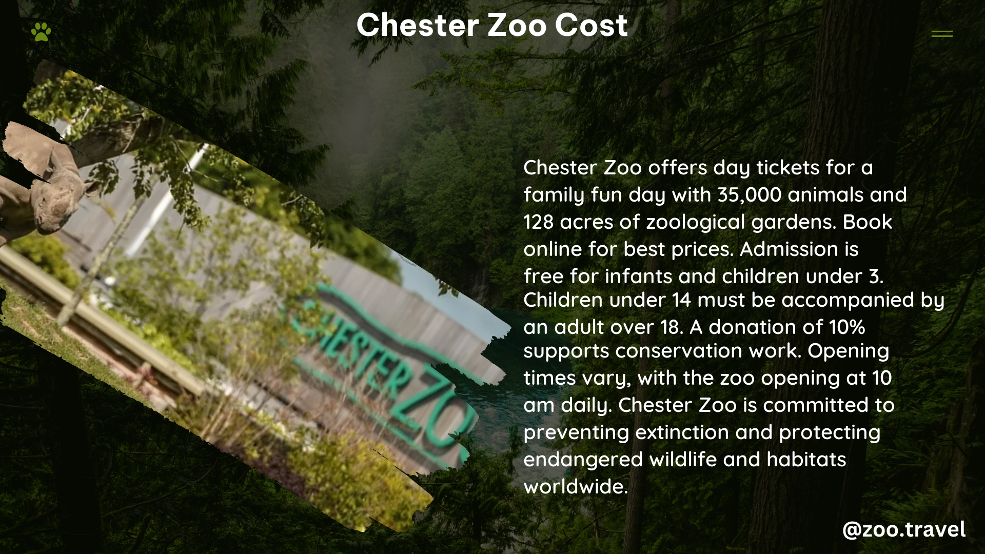 chester zoo cost