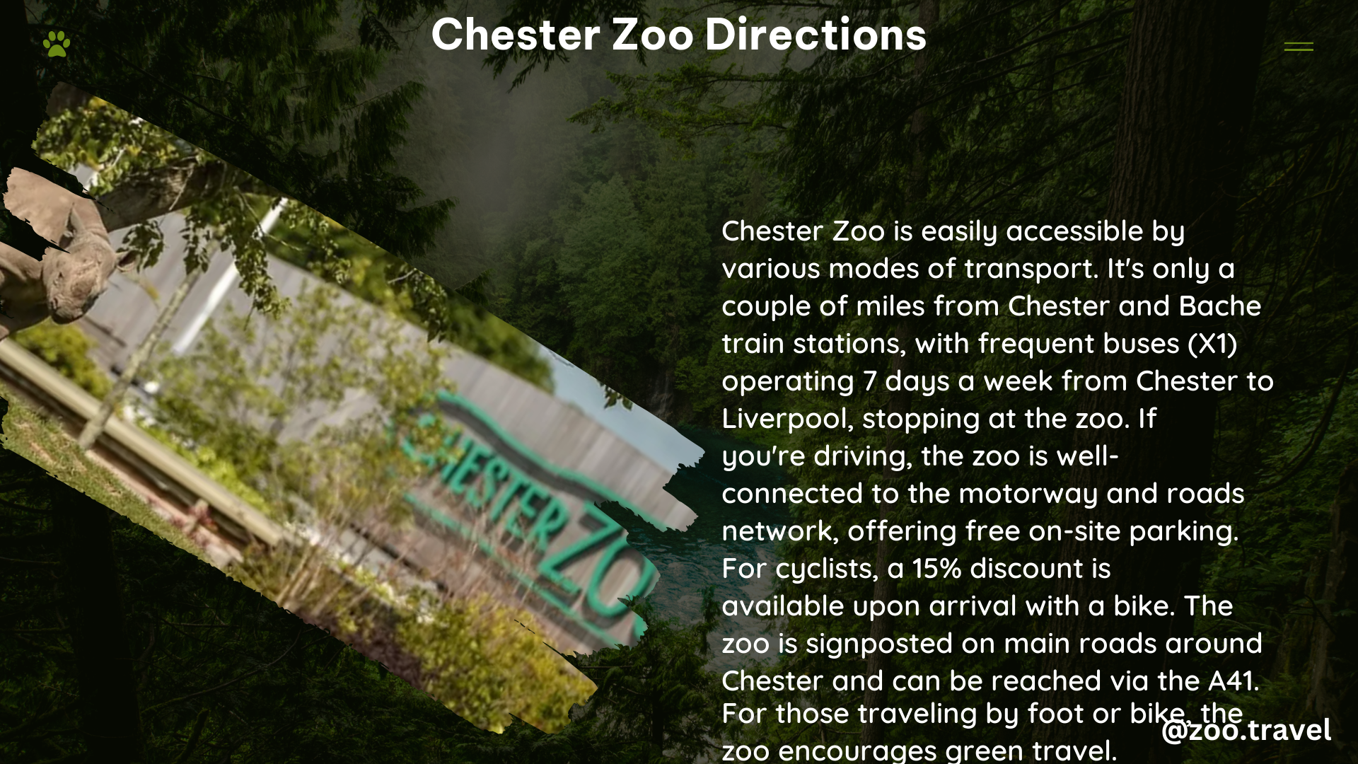 chester zoo directions