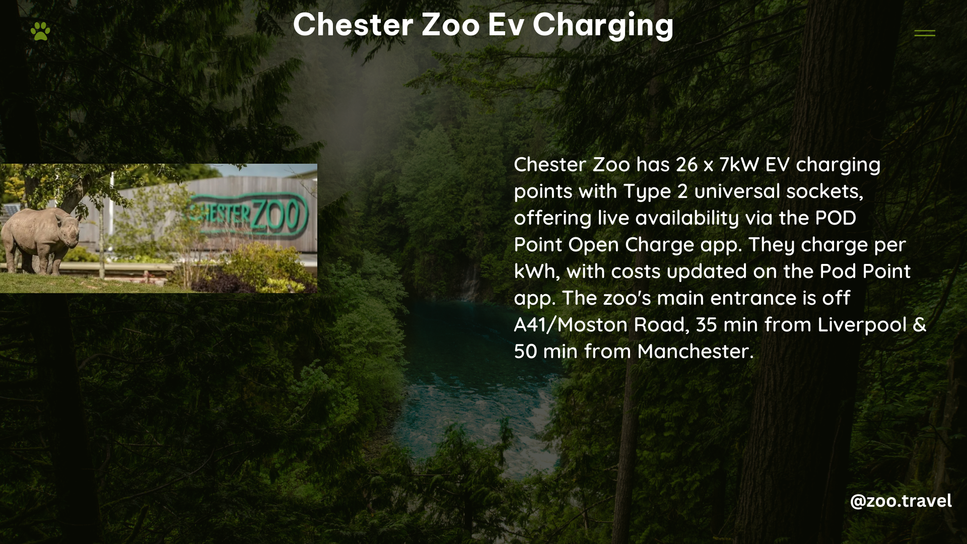 chester zoo ev charging