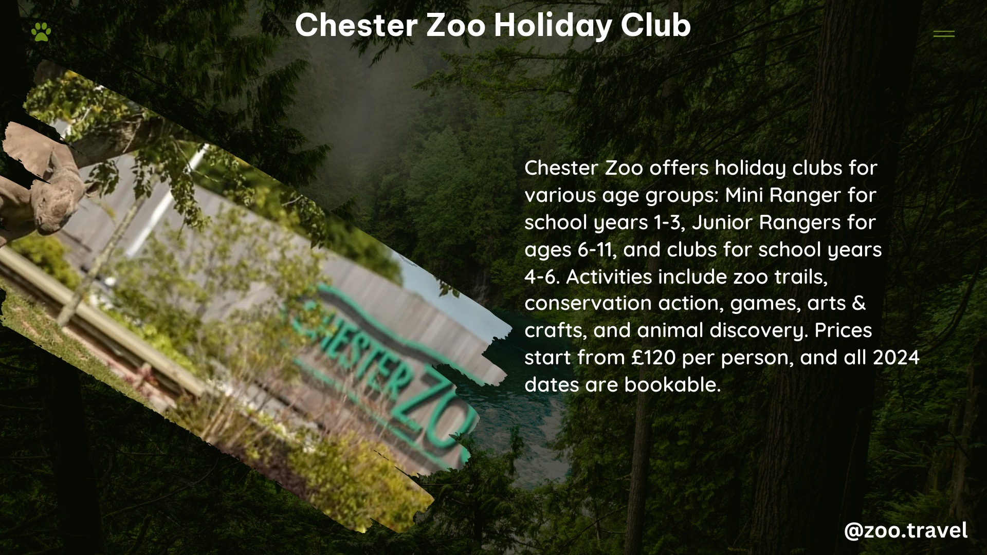 chester zoo holiday club