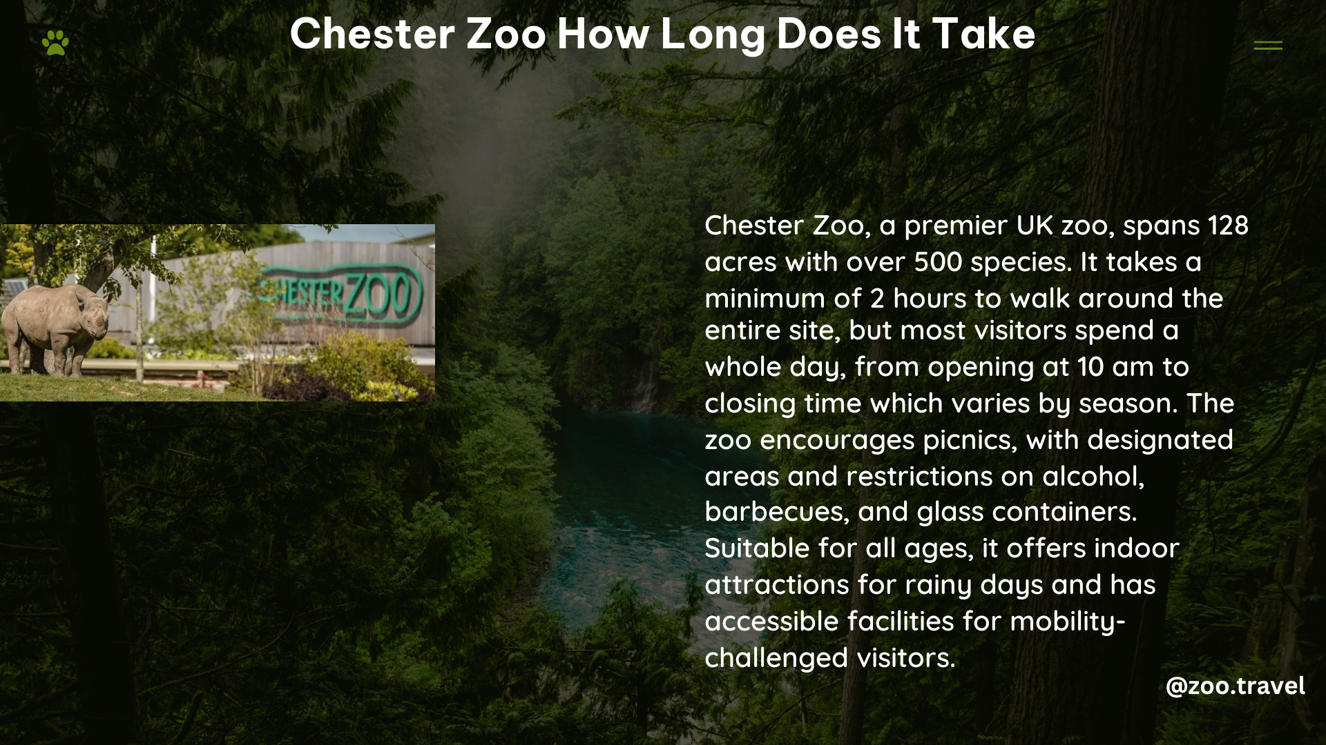 chester zoo how long does it take