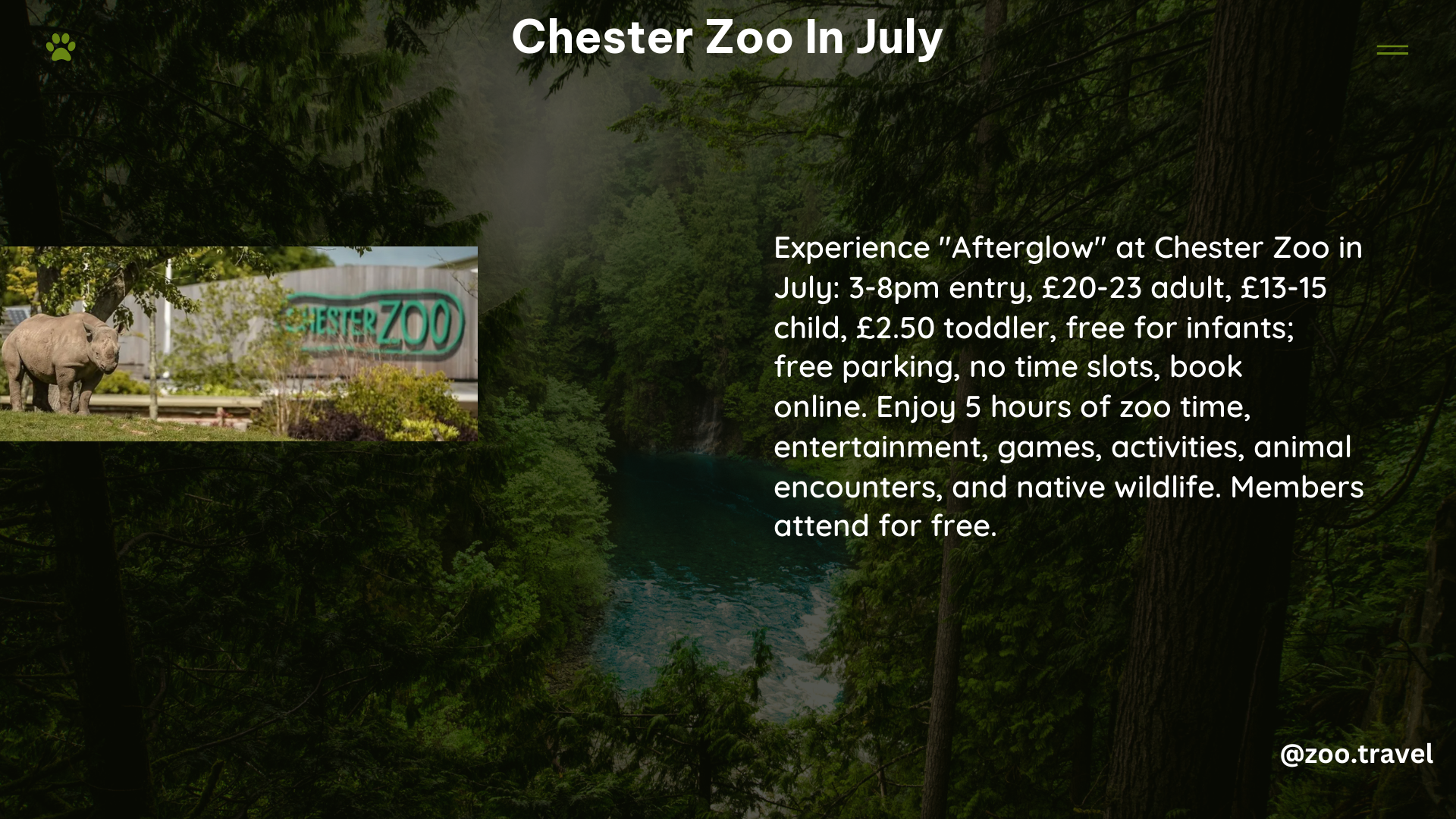 chester zoo in July