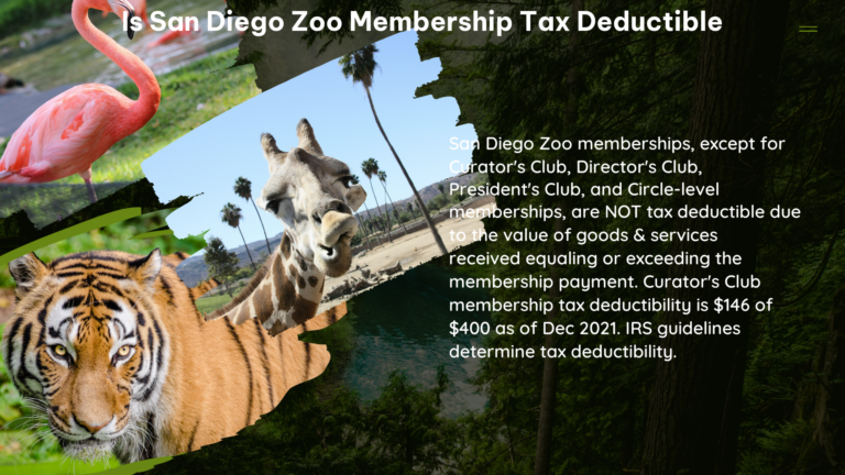 is san diego zoo membership tax deductible