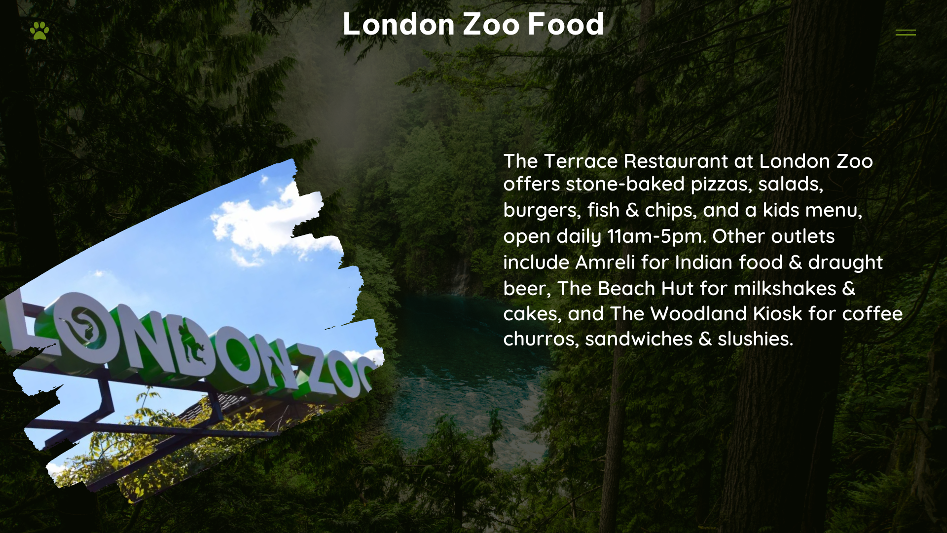 london zoo food