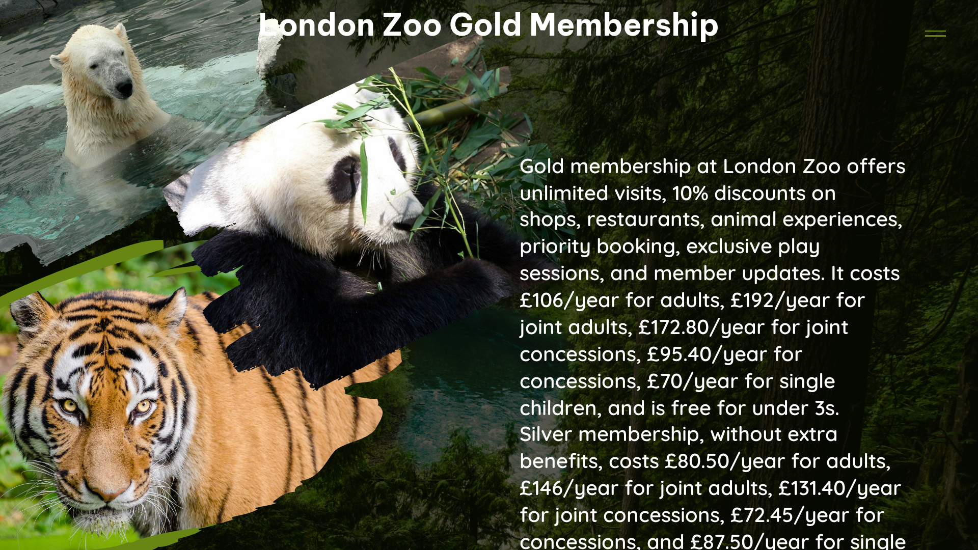 london zoo gold membership