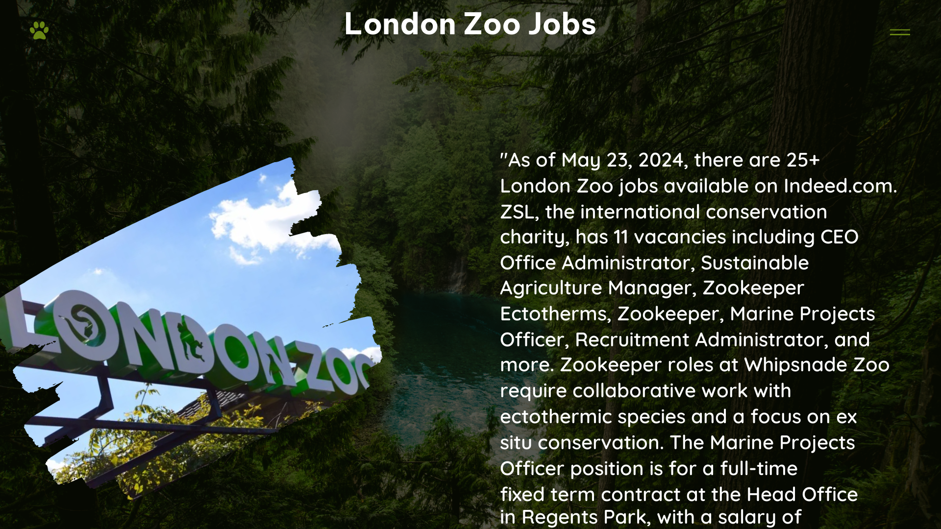 london zoo jobs