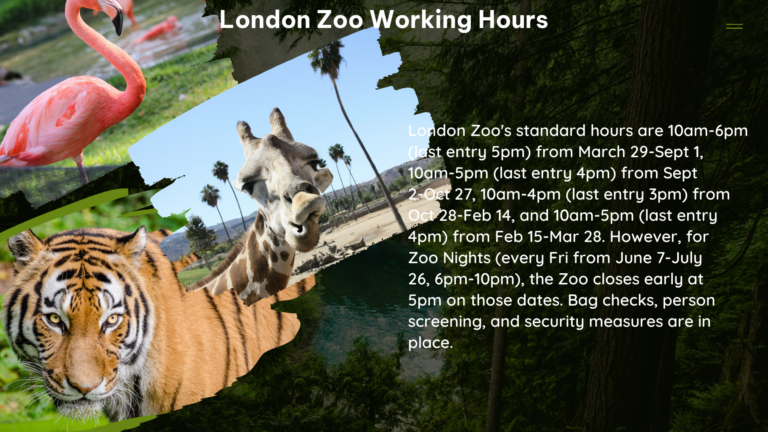 london zoo working hours