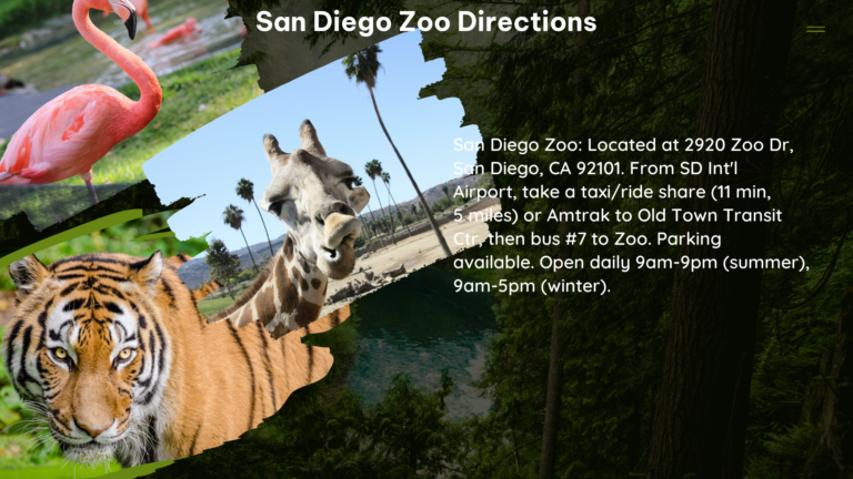 san diego zoo directions