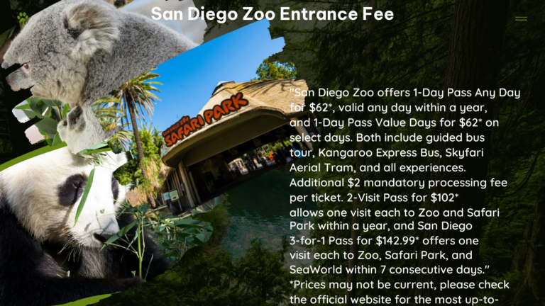 san diego zoo entrance fee