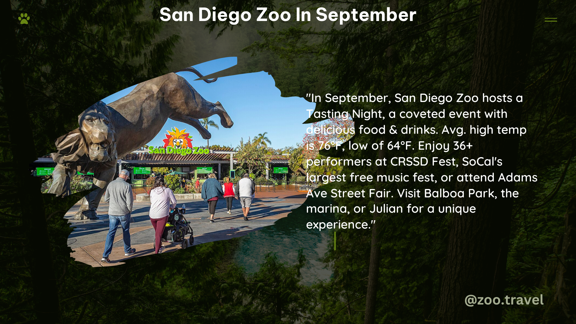 san diego zoo in September