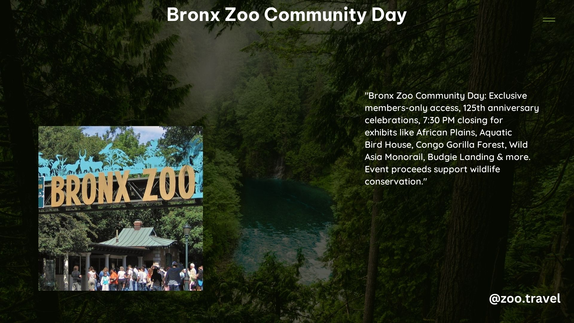 Bronx Zoo Community Day