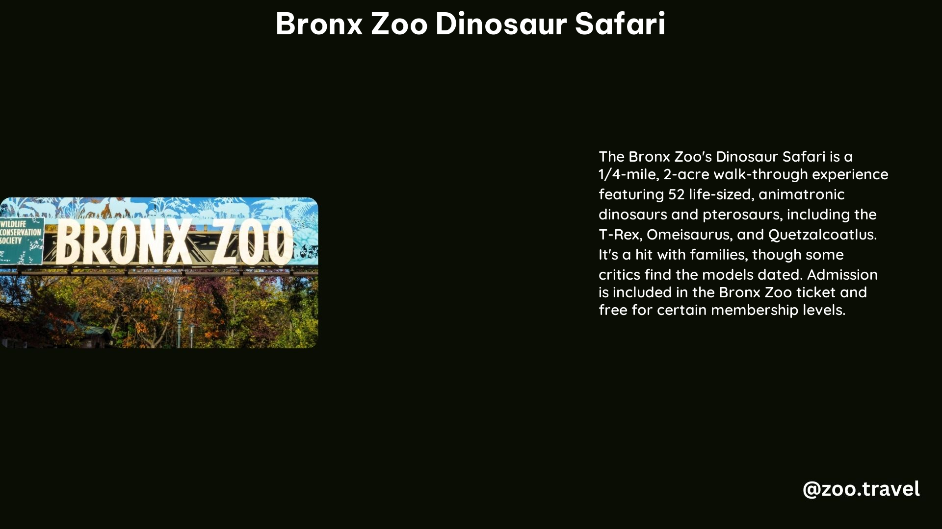 Bronx Zoo Dinosaur Safari