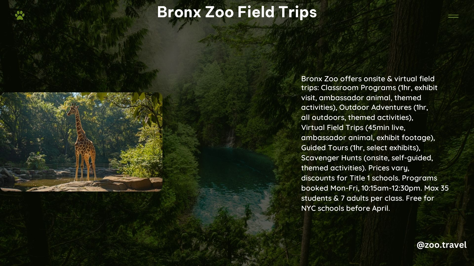 Bronx Zoo Field Trips