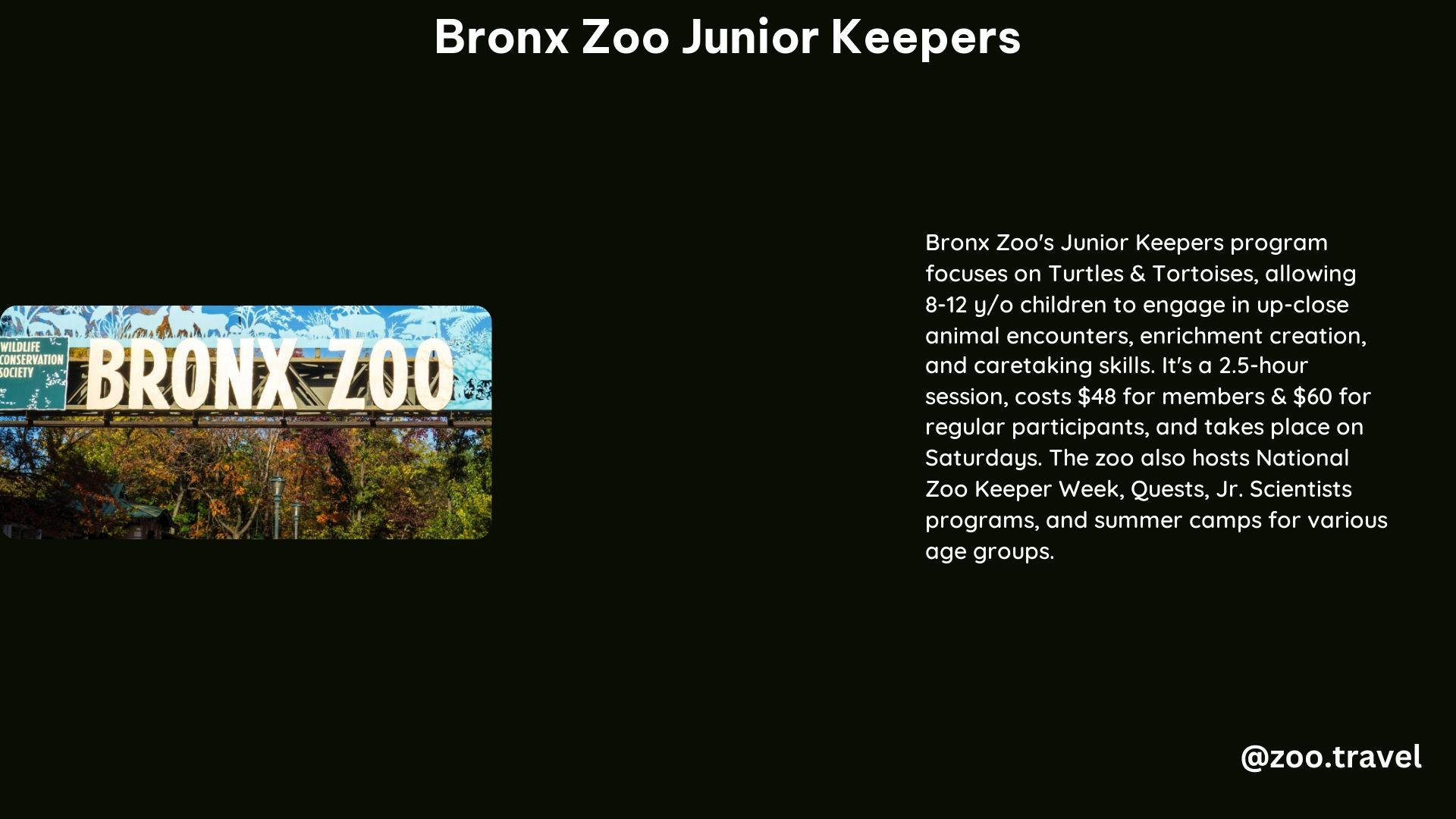 Bronx Zoo Junior Keepers