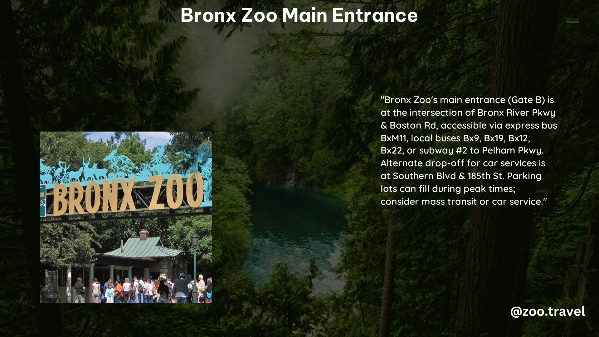 Bronx Zoo Main Entrance