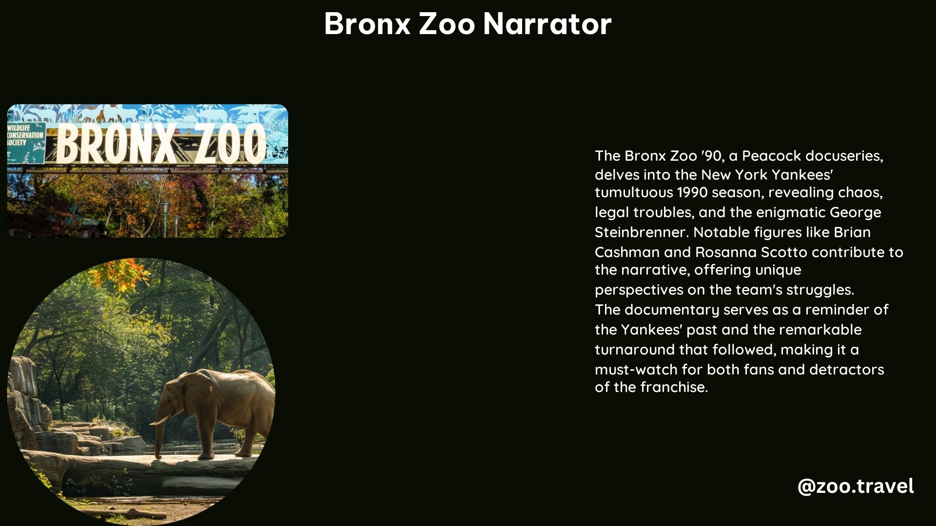 Bronx Zoo Narrator