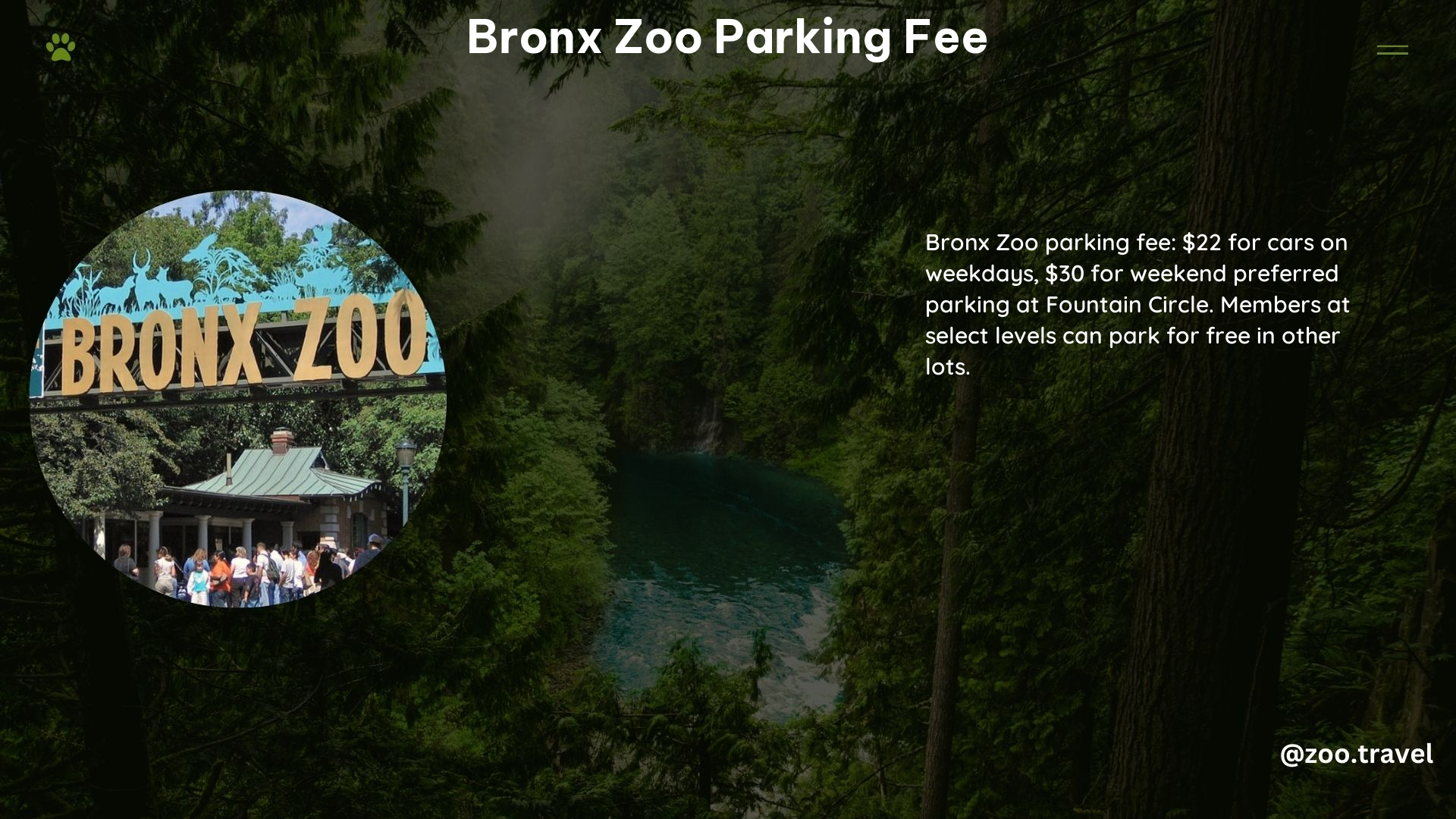 Bronx Zoo Parking Fee