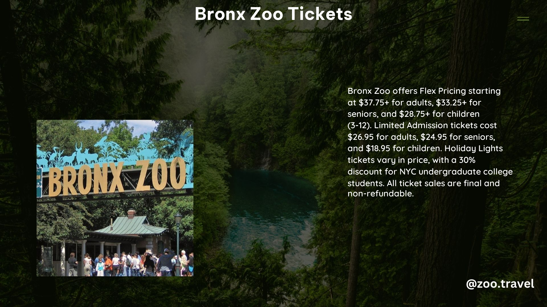 Bronx Zoo Tickets