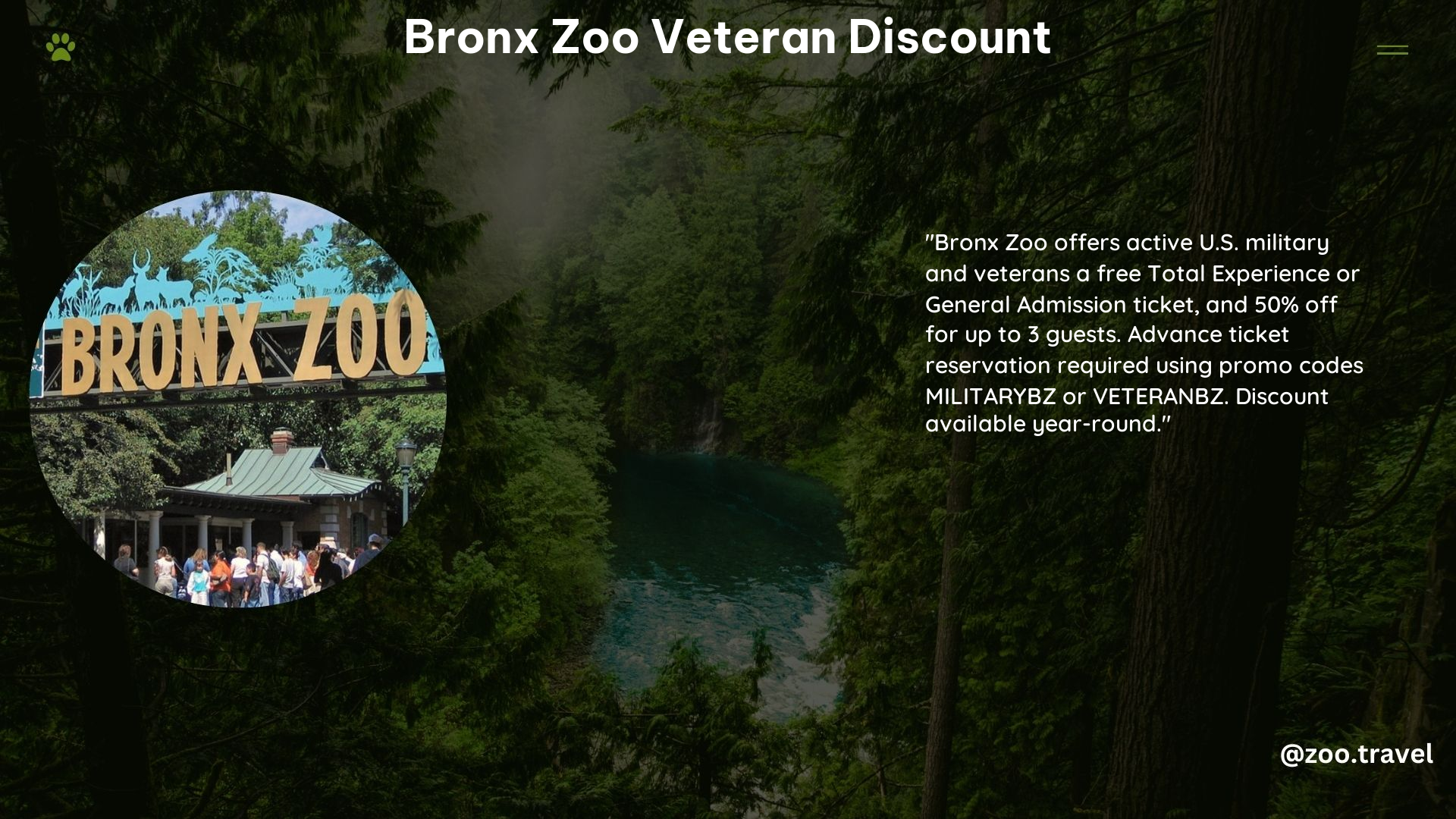 Bronx Zoo Veteran Discount