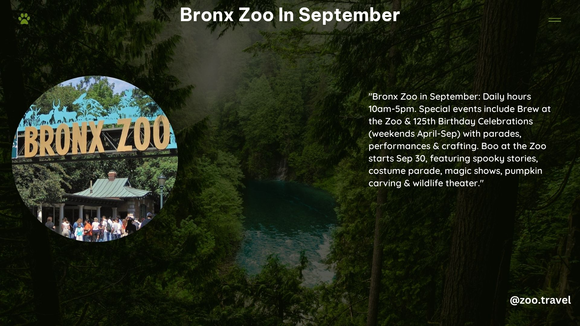 Bronx Zoo in September