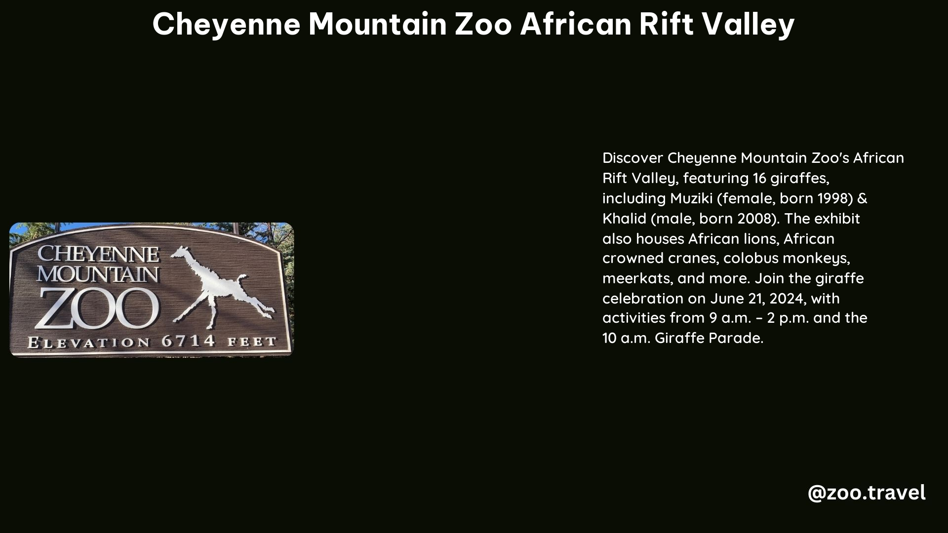 Cheyenne Mountain Zoo African Rift Valley