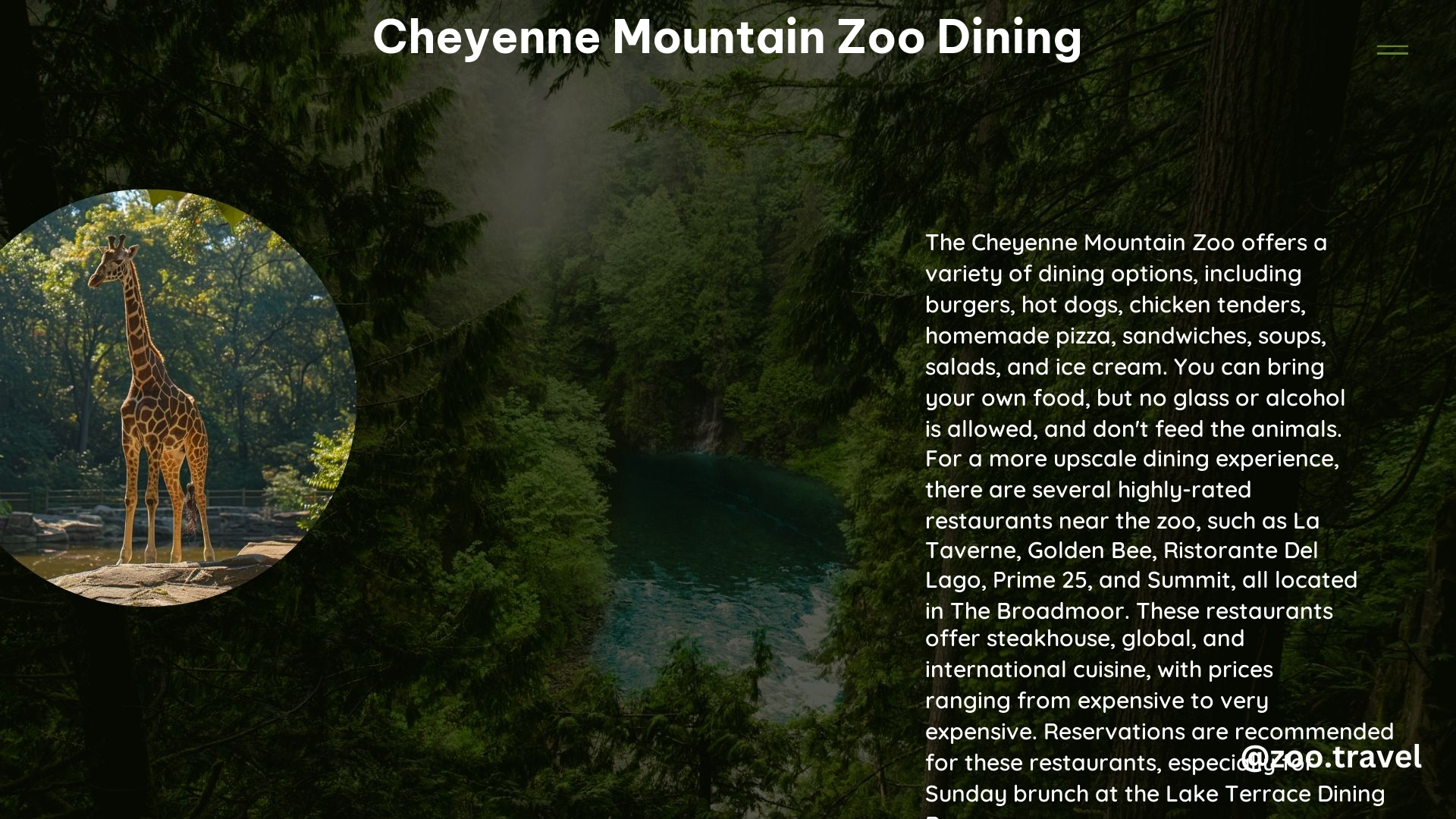 Cheyenne Mountain Zoo Dining