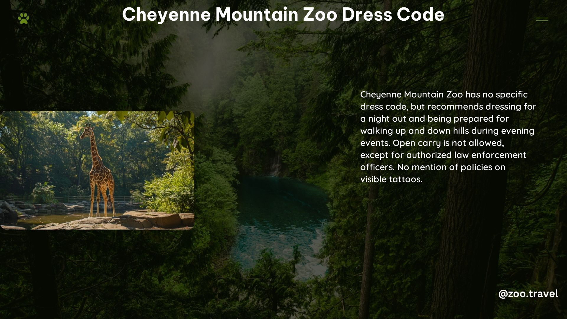 Cheyenne Mountain Zoo Dress Code