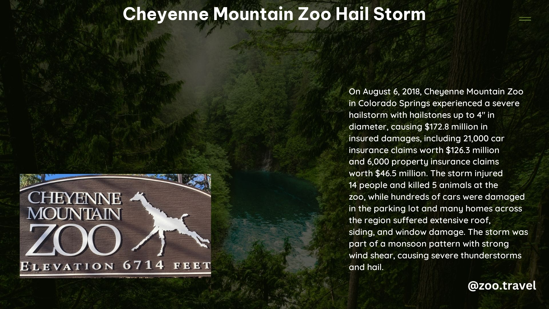 Cheyenne Mountain Zoo Hail Storm