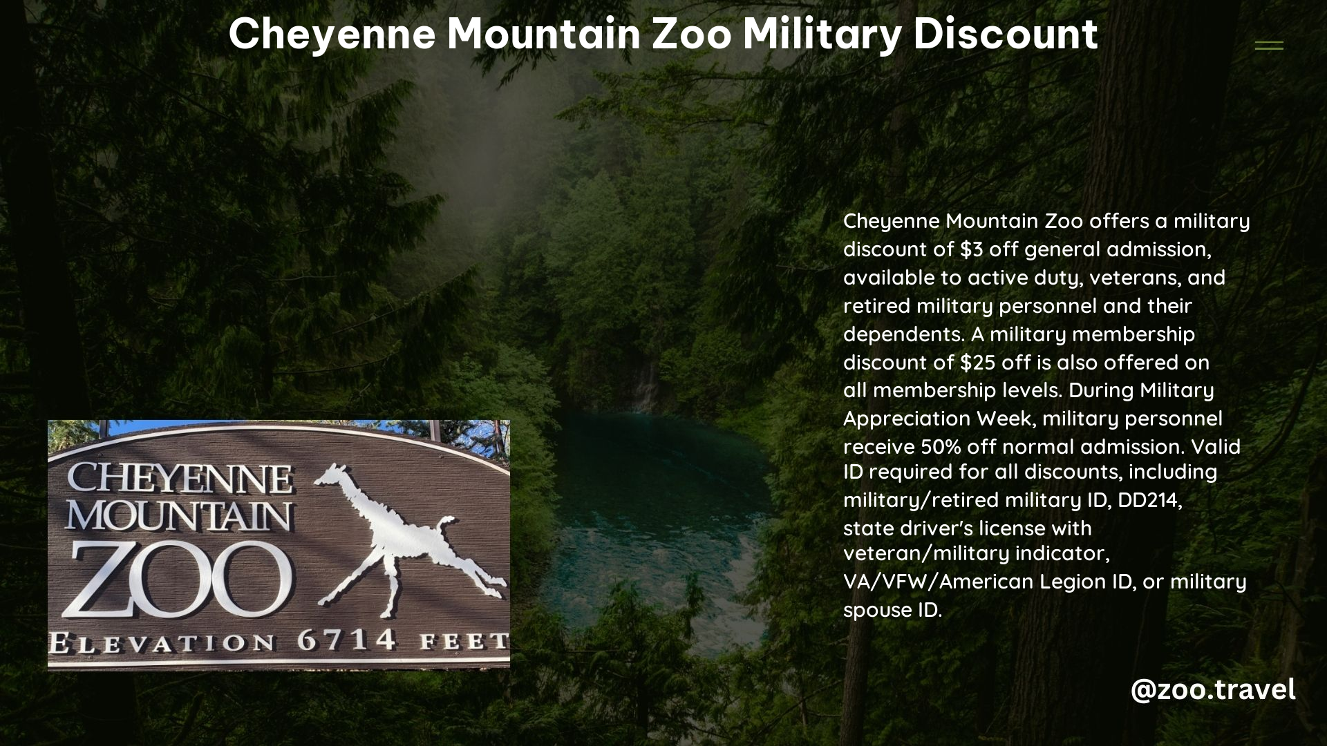 Cheyenne Mountain Zoo Military Discount