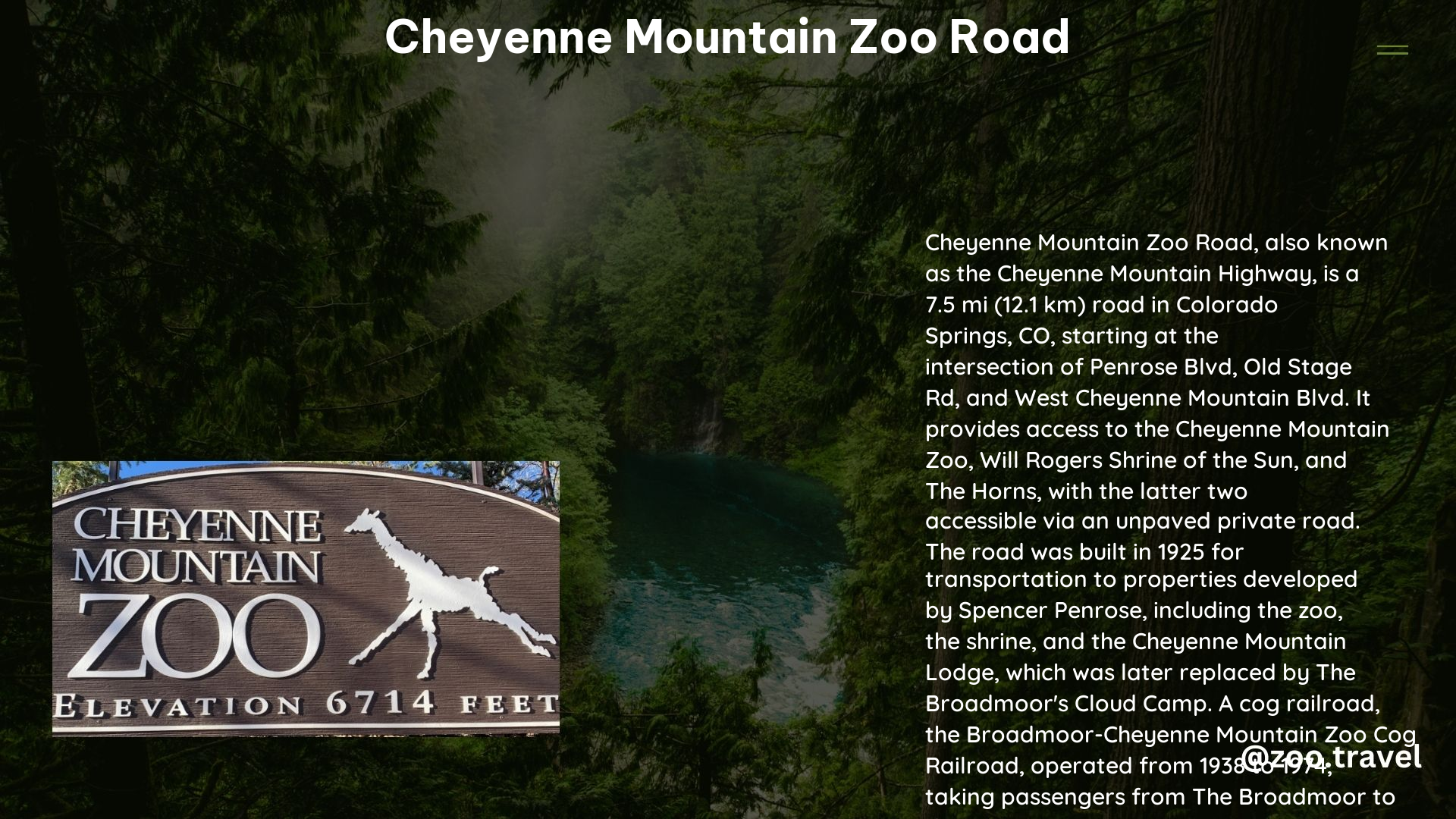 Cheyenne Mountain Zoo Road