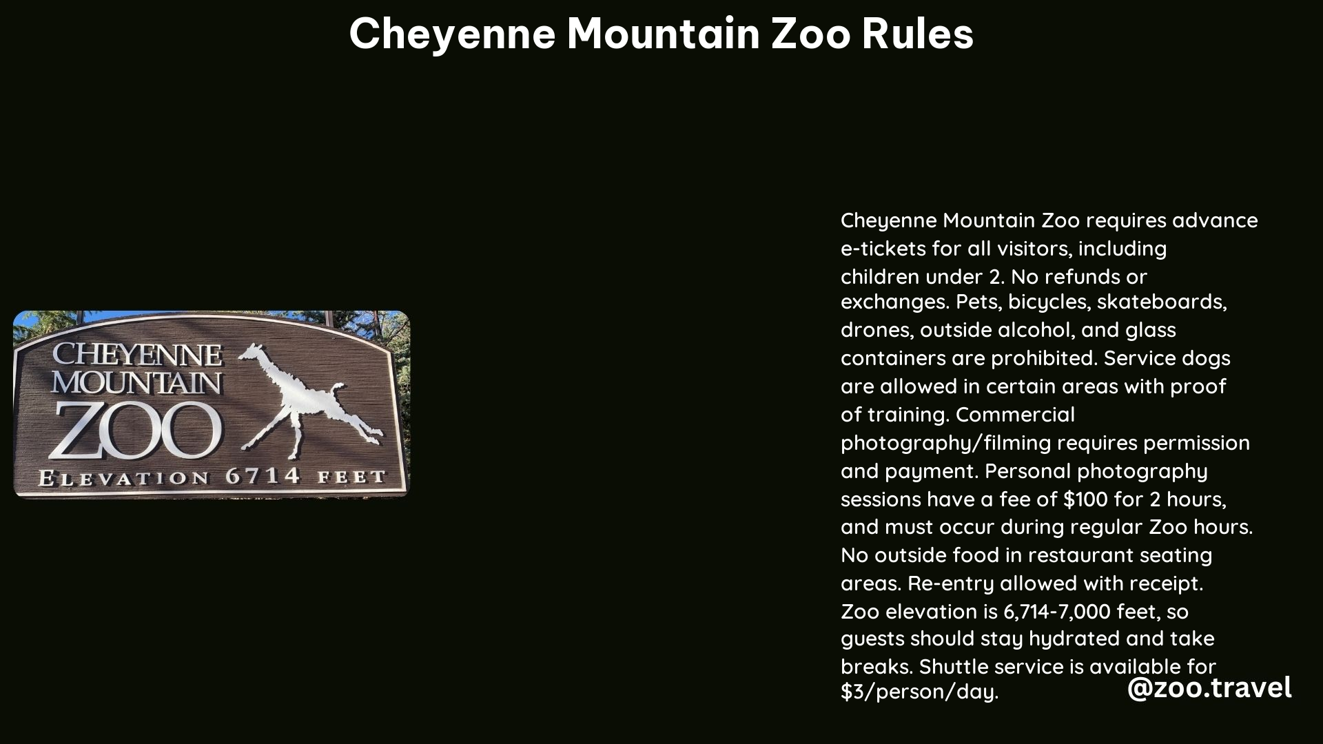 Cheyenne Mountain Zoo Rules