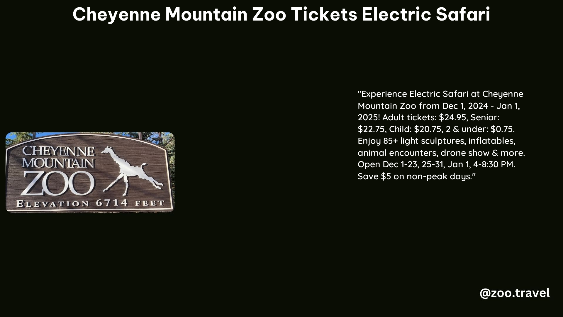 Cheyenne Mountain Zoo Tickets Electric Safari