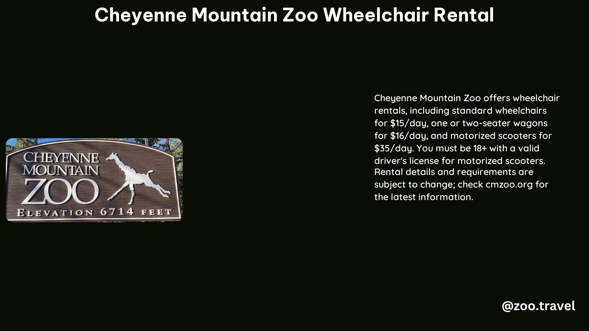 Cheyenne Mountain Zoo Wheelchair Rental