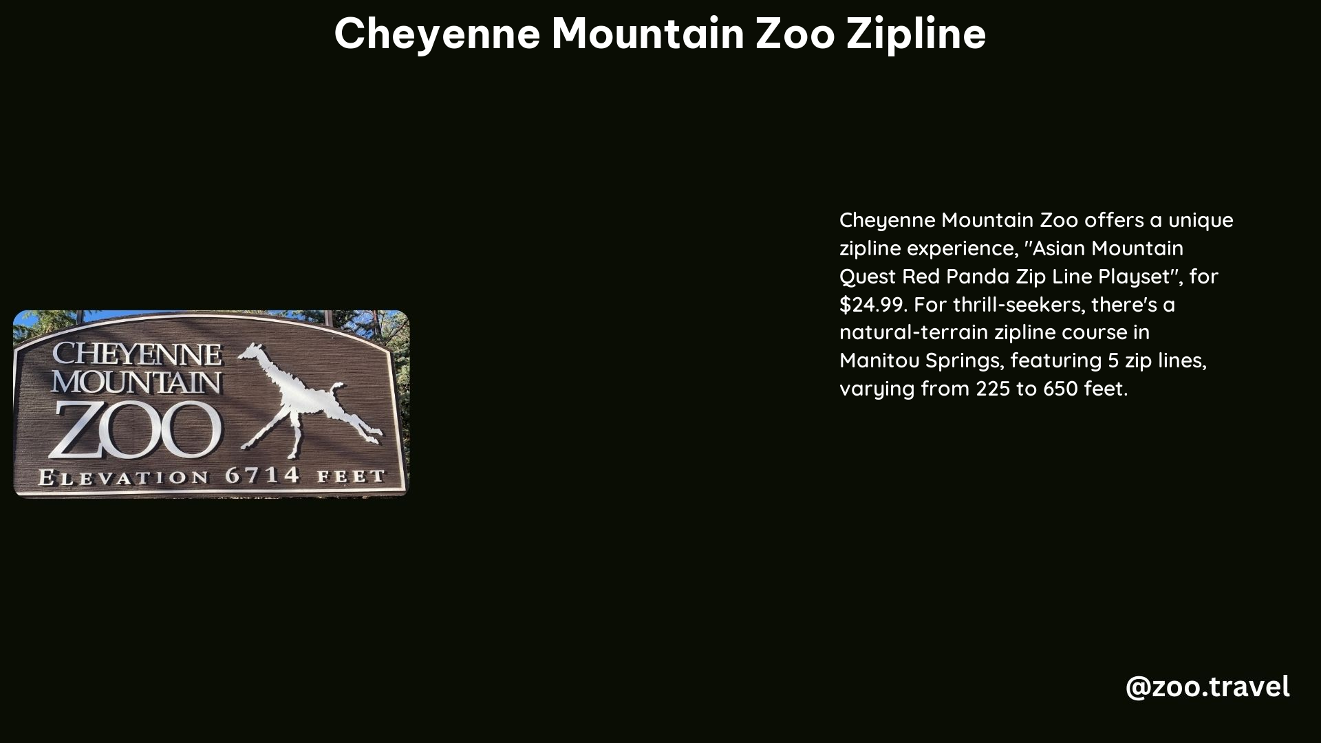 Cheyenne Mountain Zoo Zipline