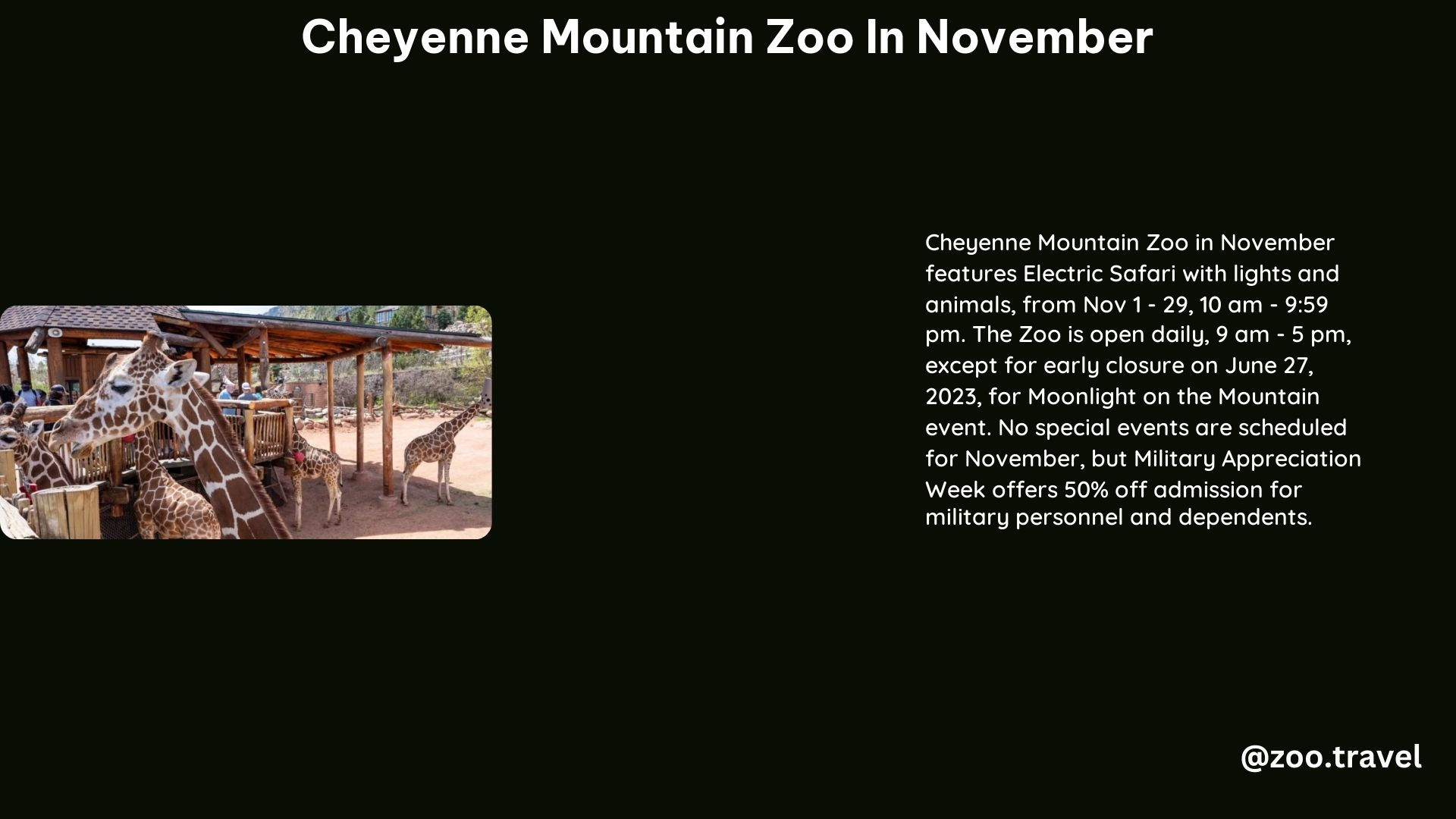 Cheyenne Mountain Zoo in November