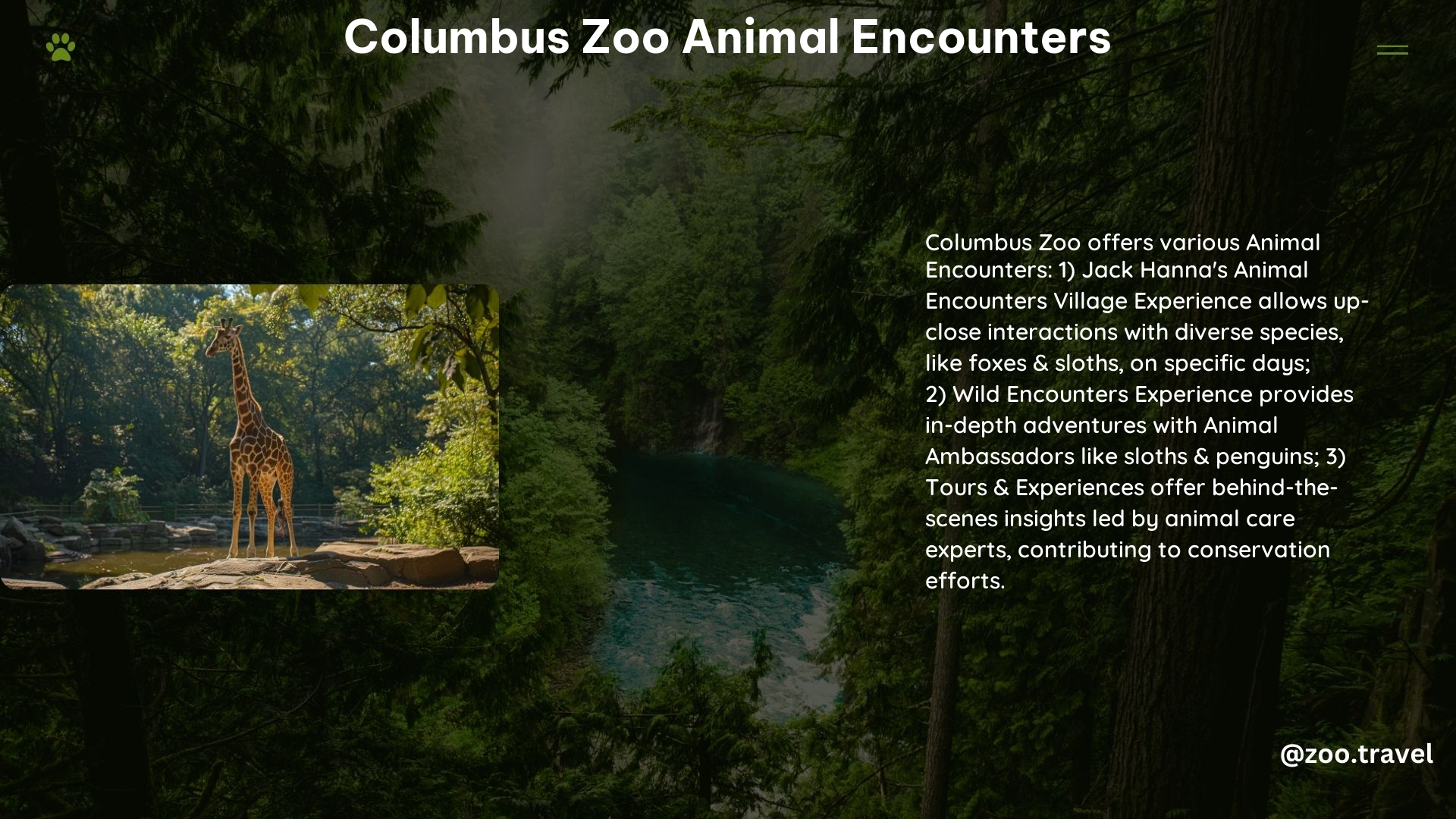 Columbus Zoo Animal Encounters