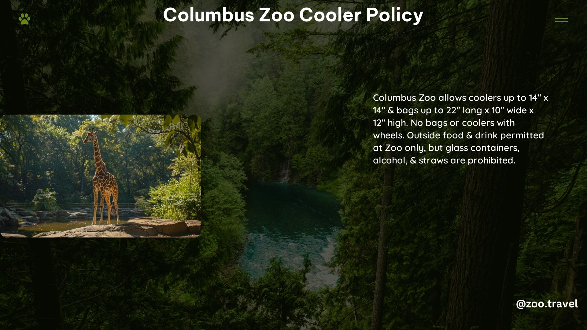 Columbus Zoo Cooler Policy