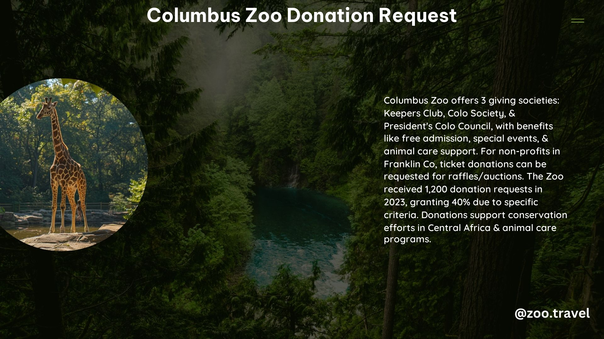 Columbus Zoo Donation Request