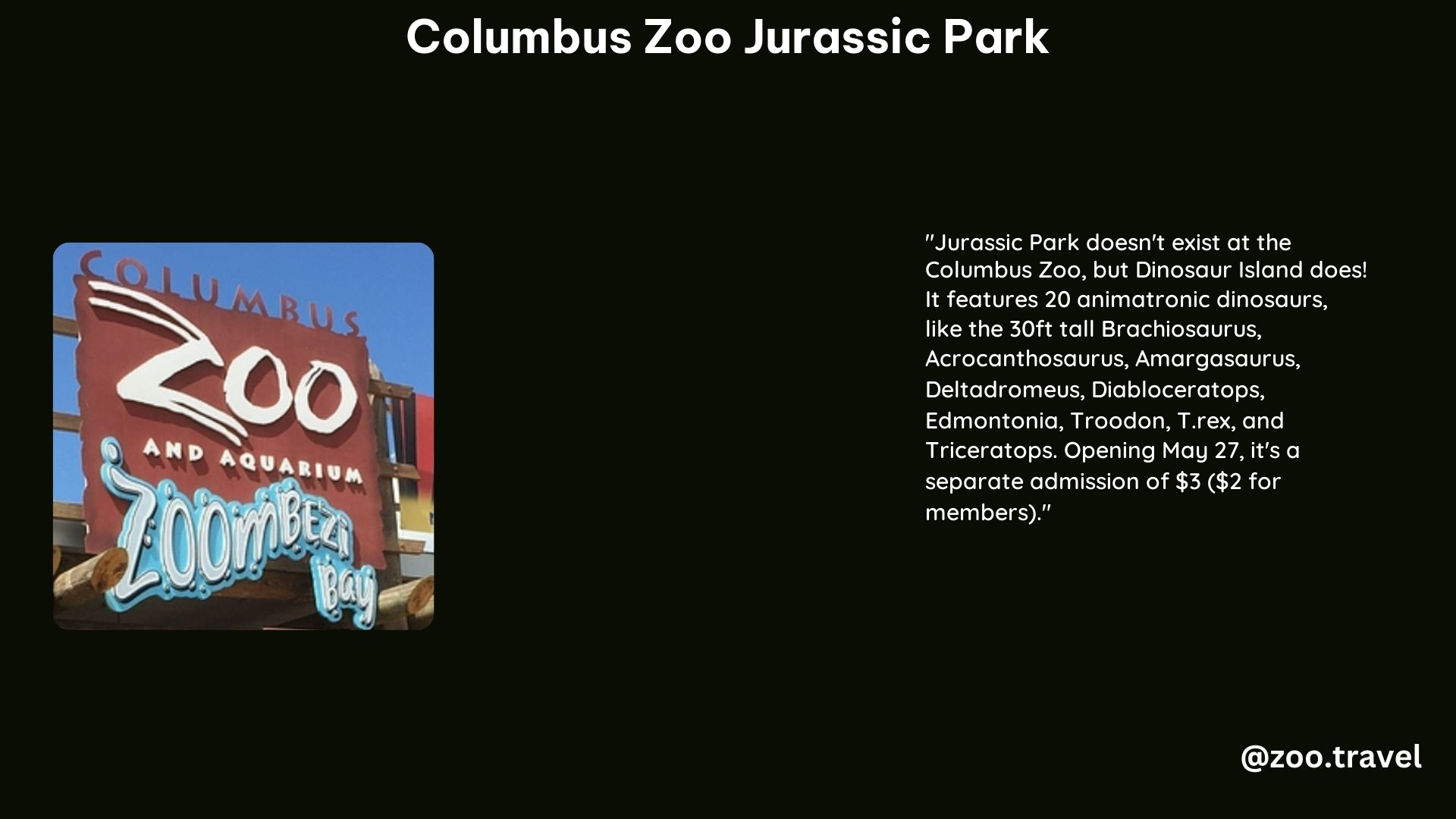 Columbus Zoo Jurassic Park