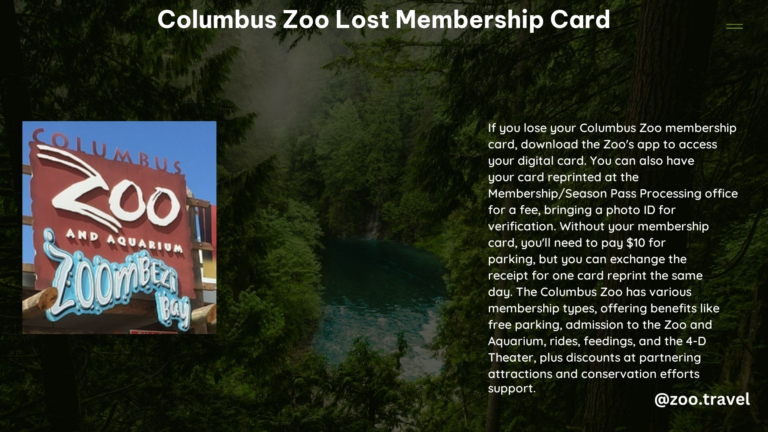 Columbus Zoo Lost Membership Card