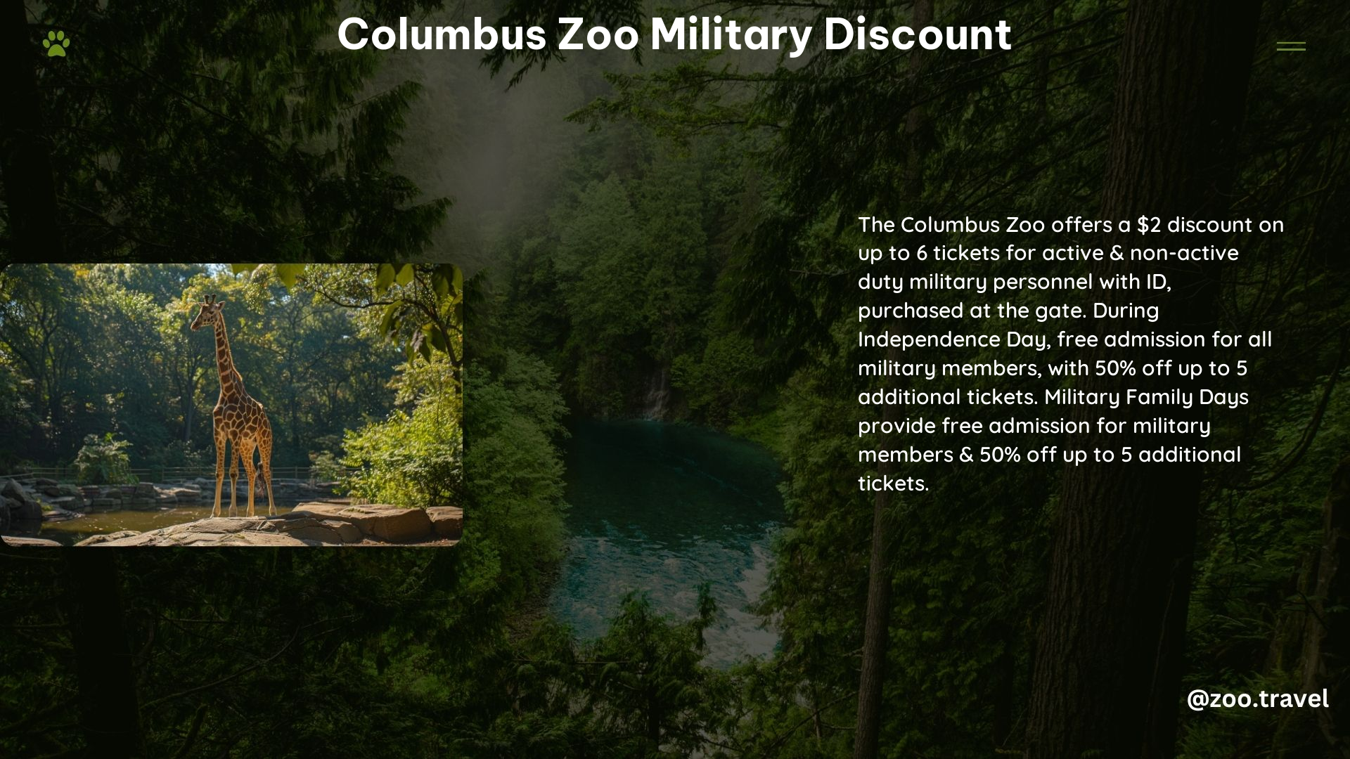 Columbus Zoo Military Discount