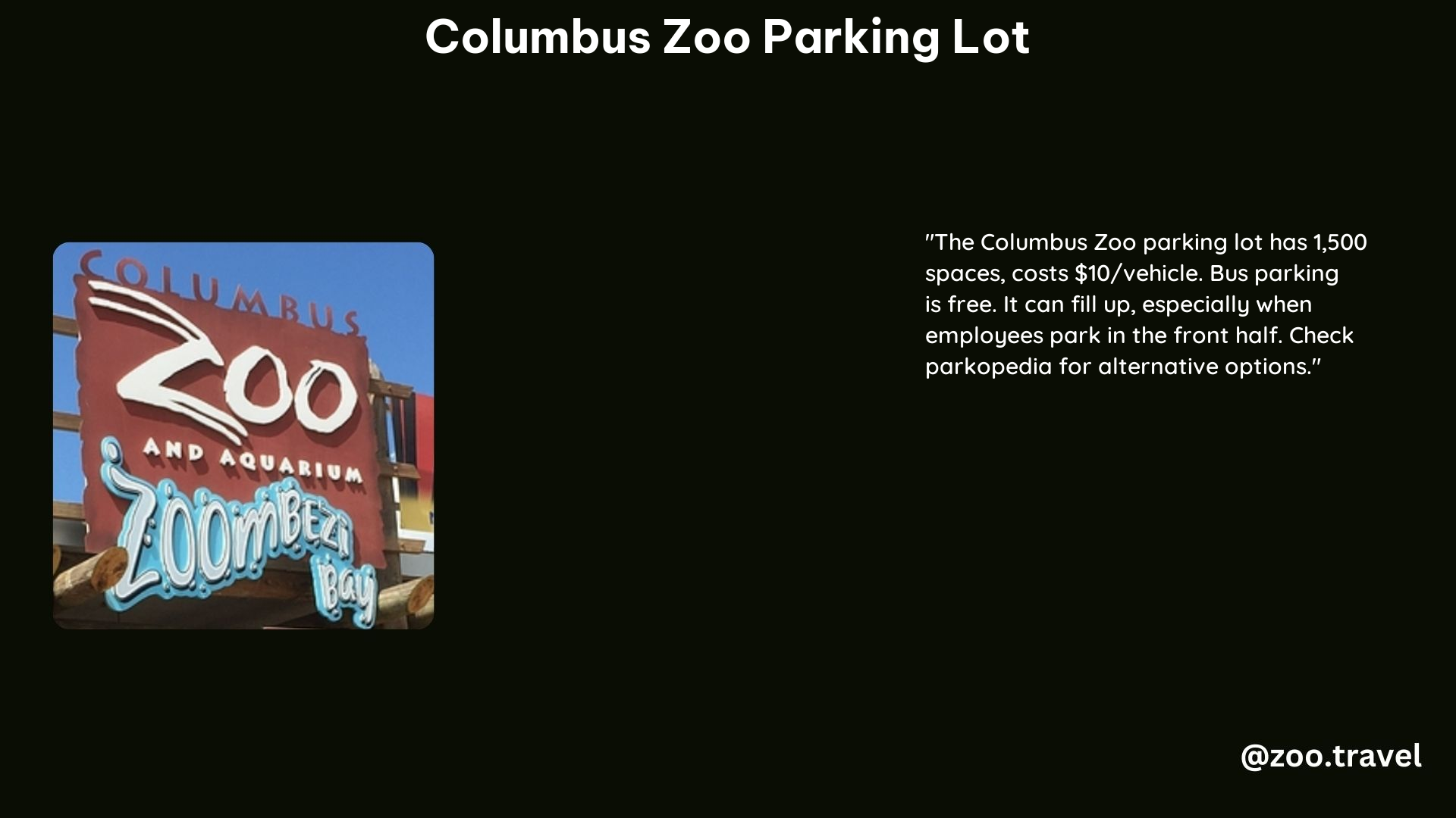 Columbus Zoo Parking Lot