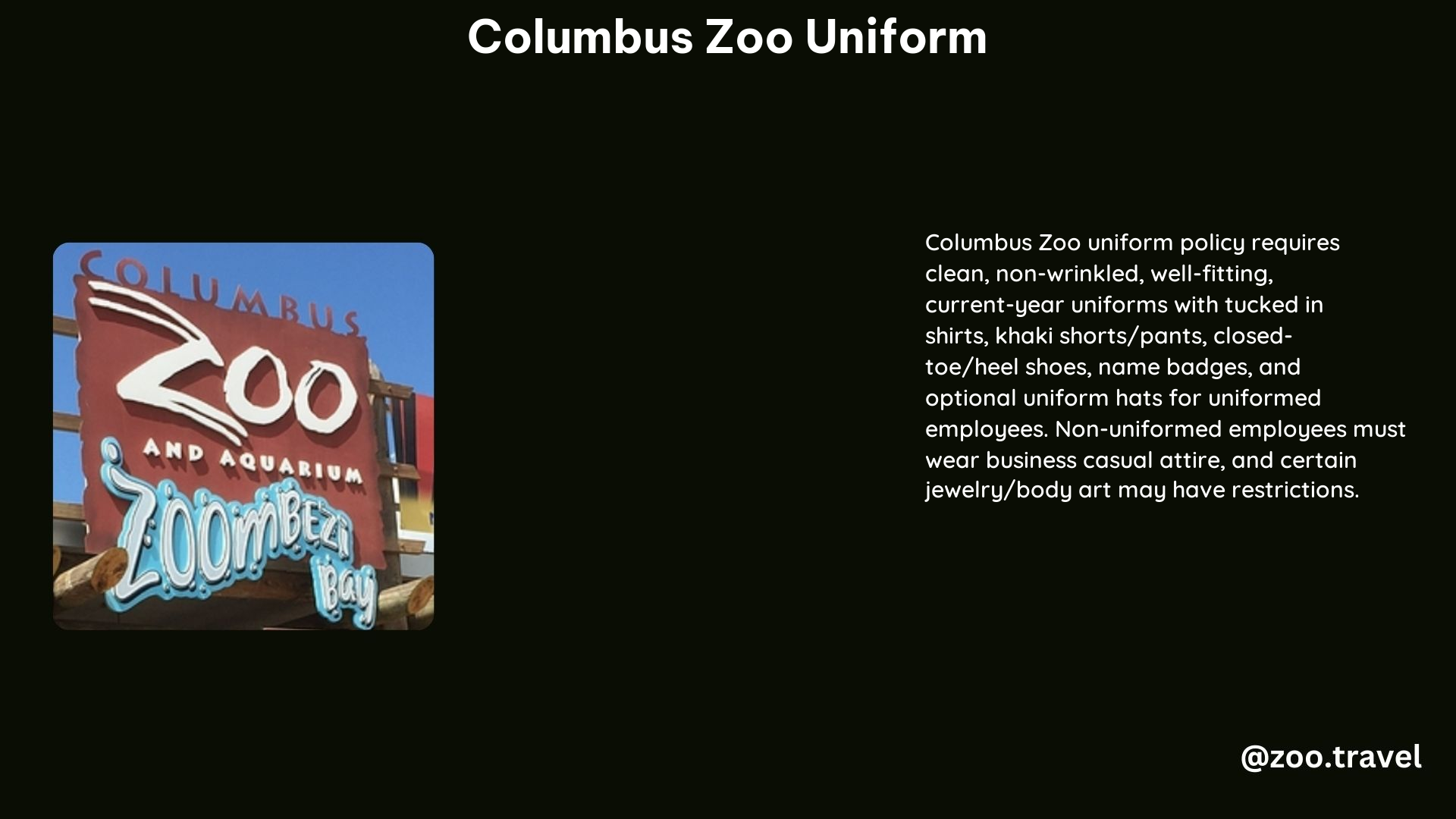 Columbus Zoo Uniform