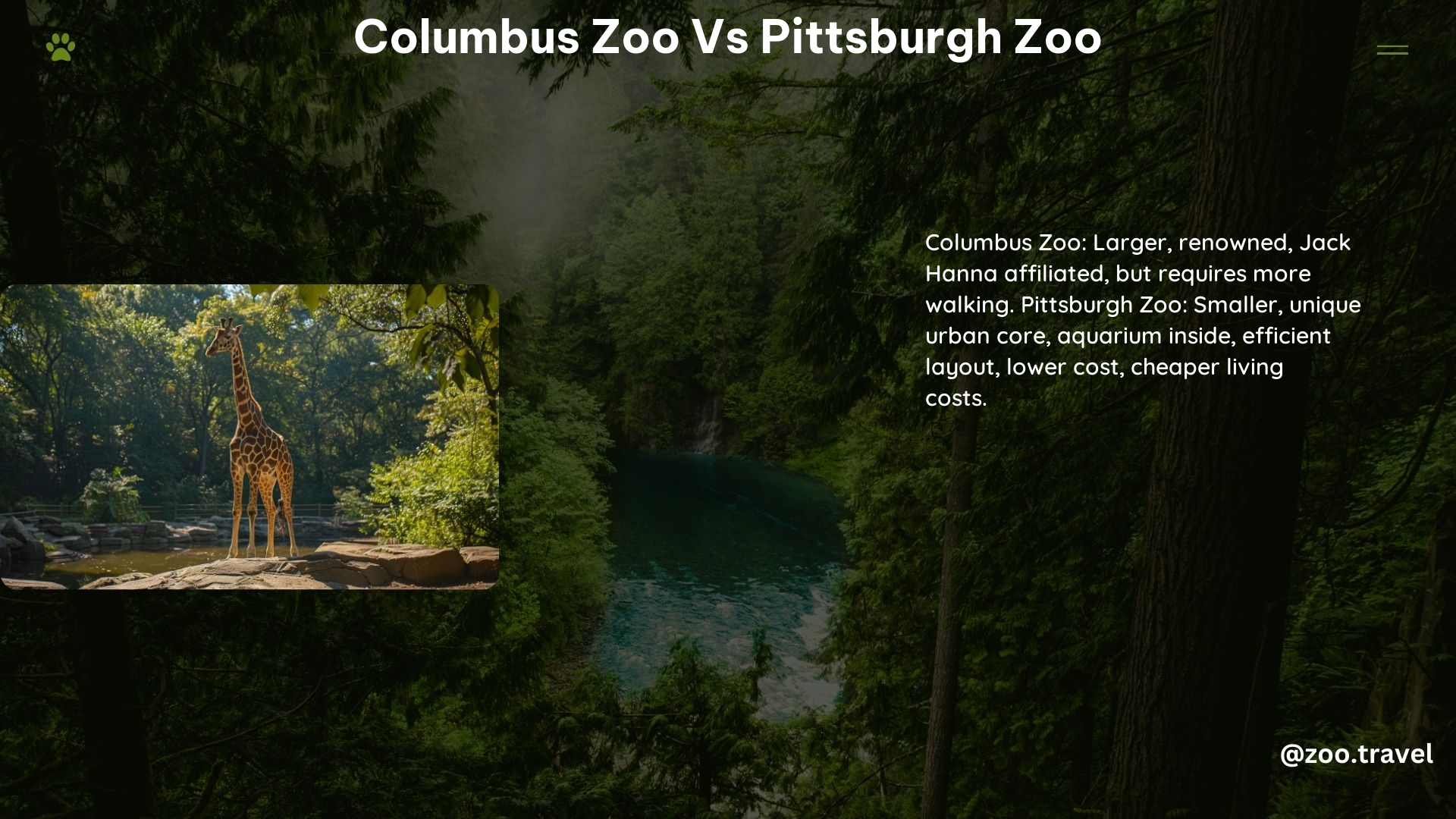 Columbus Zoo vs Pittsburgh Zoo