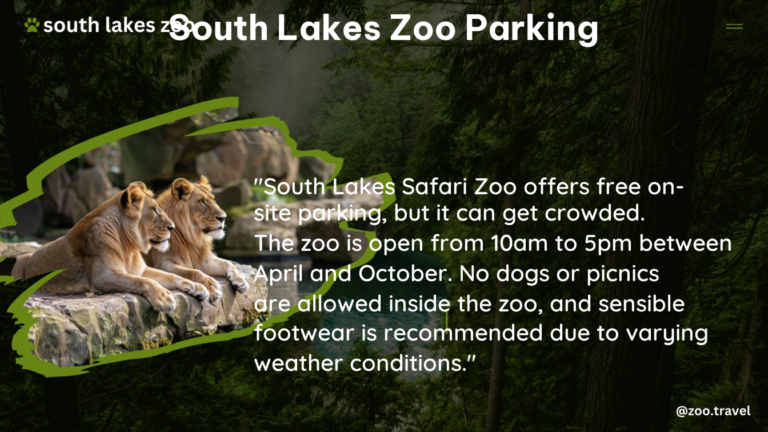 south lakes zoo parking