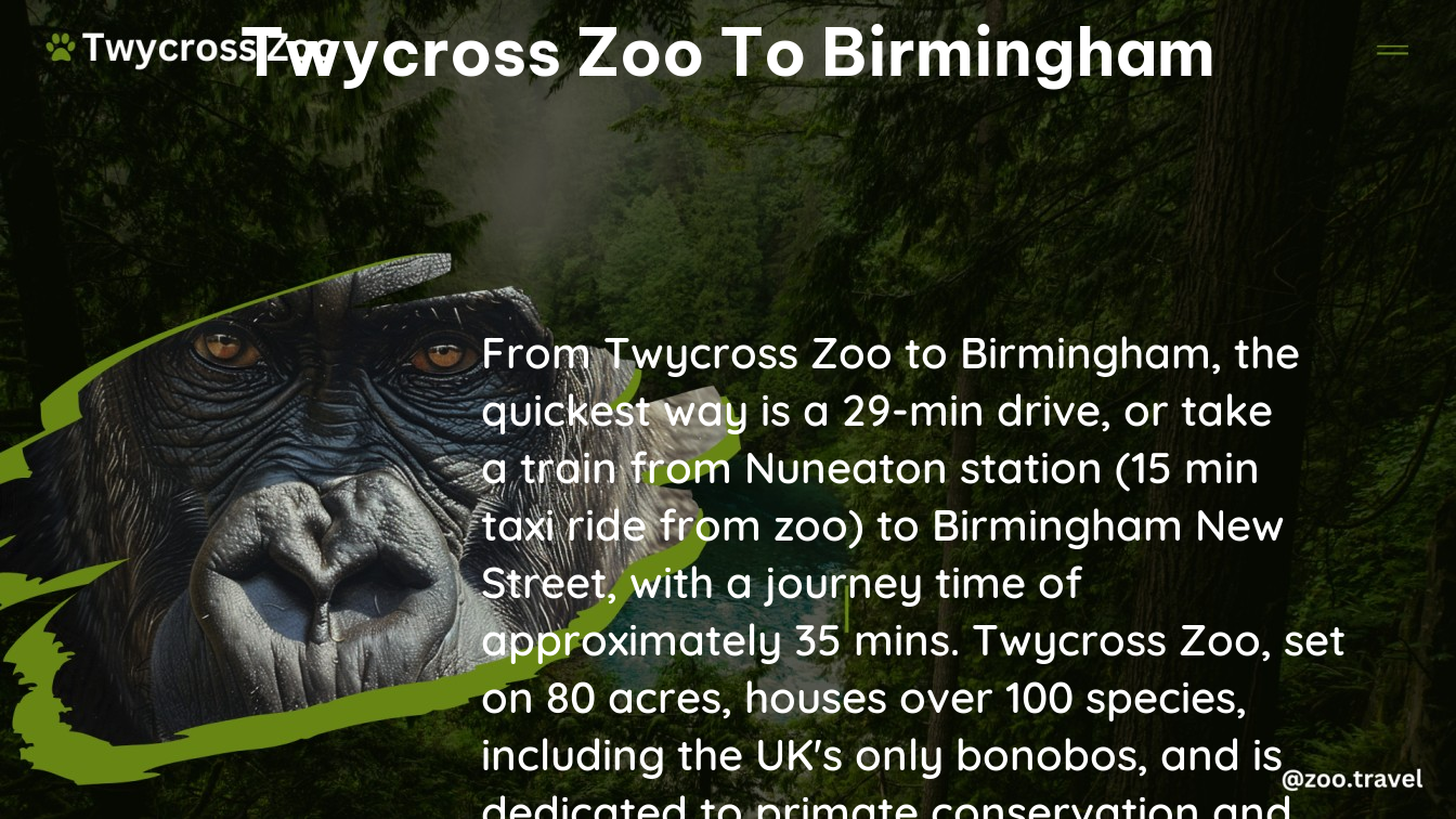 twycross zoo to birmingham