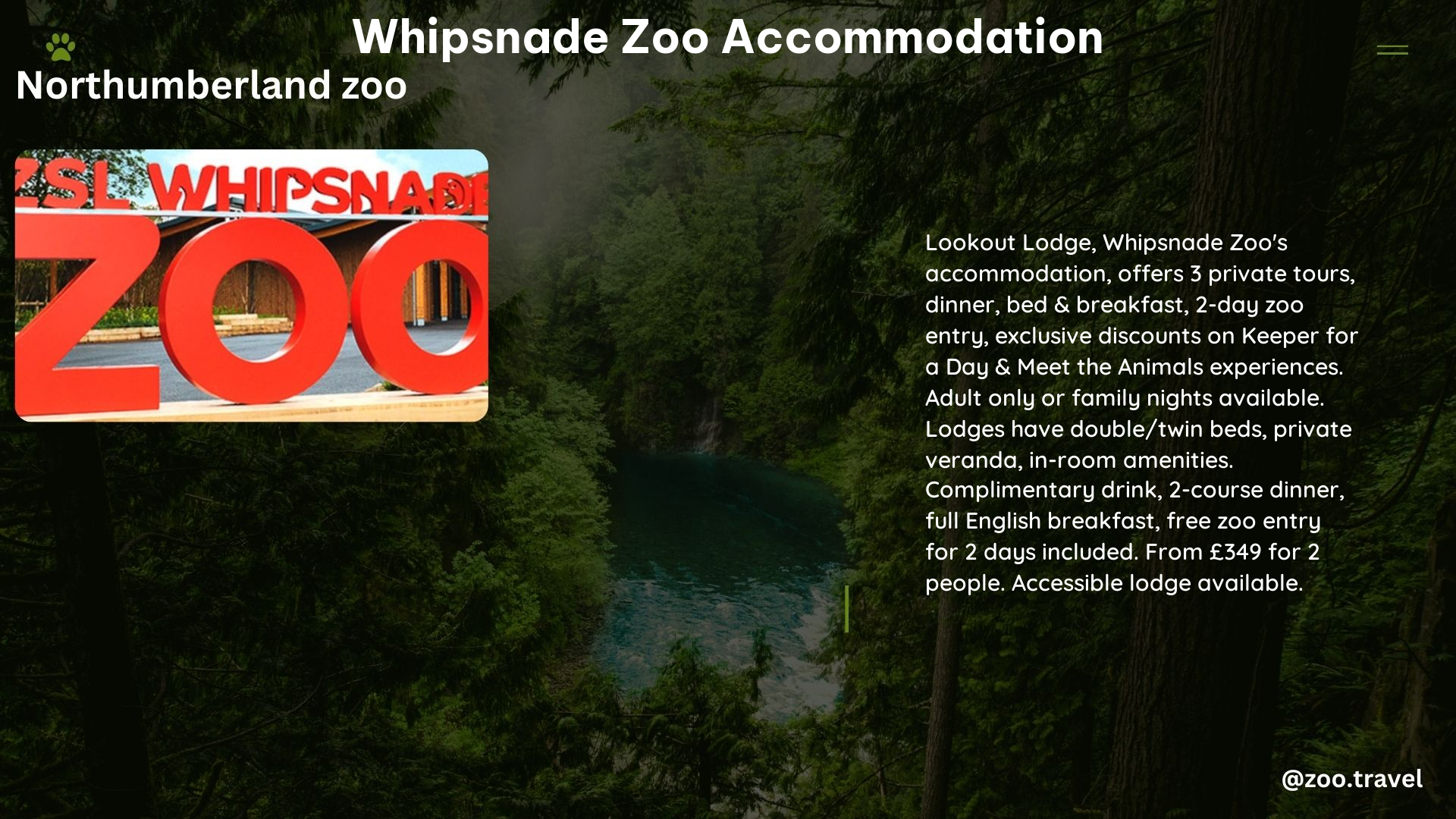 whipsnade zoo accommodation