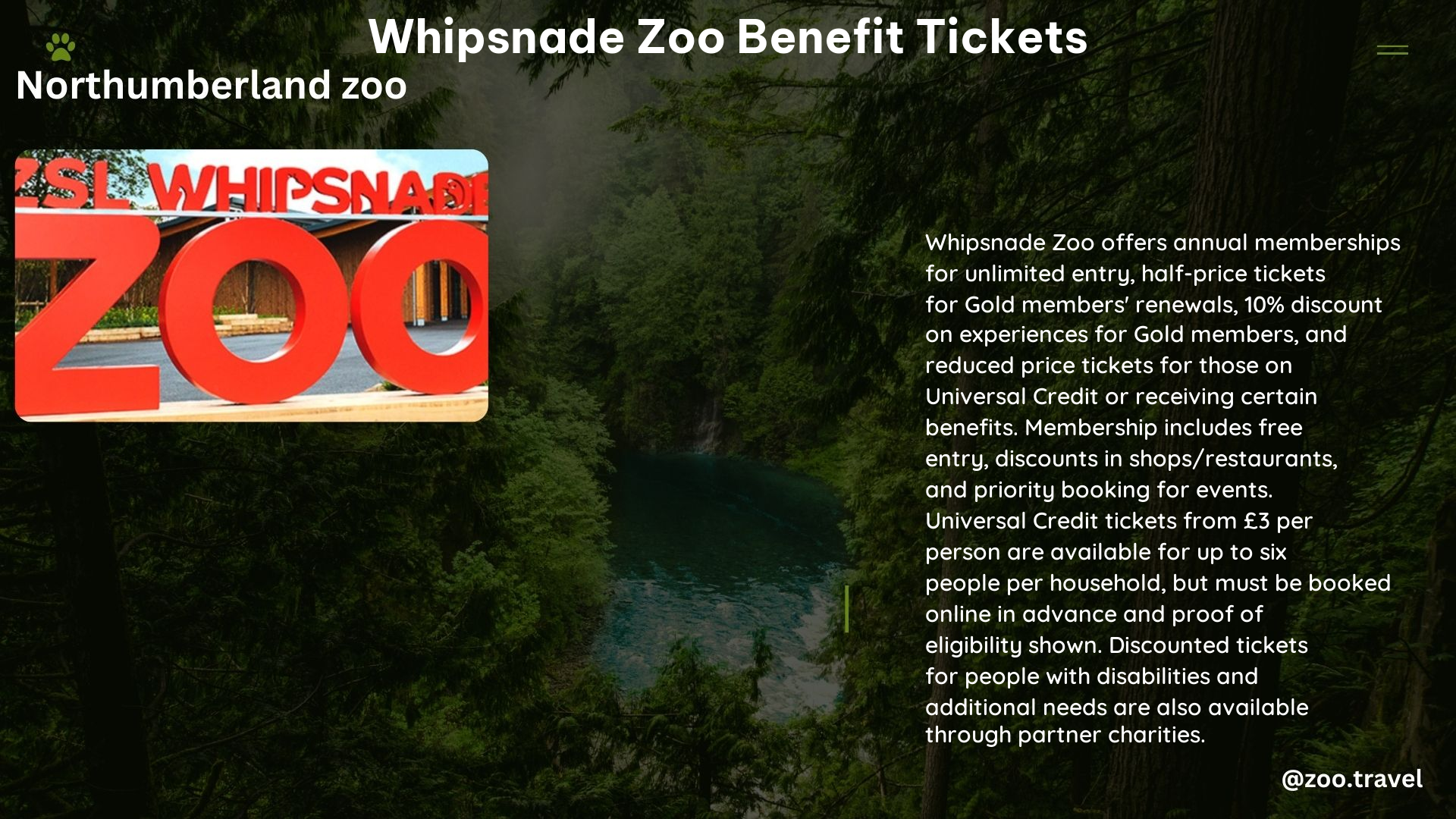 whipsnade zoo benefit tickets